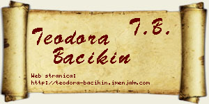 Teodora Bačikin vizit kartica